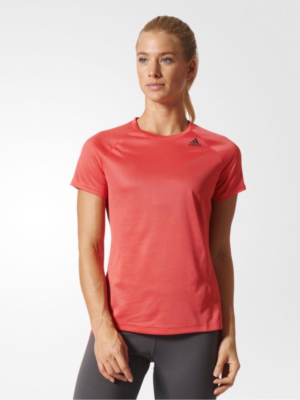 ADIDAS Climalite Coral Sport Gym Tee T Shirt XS Extra Small EUC $40 EUC